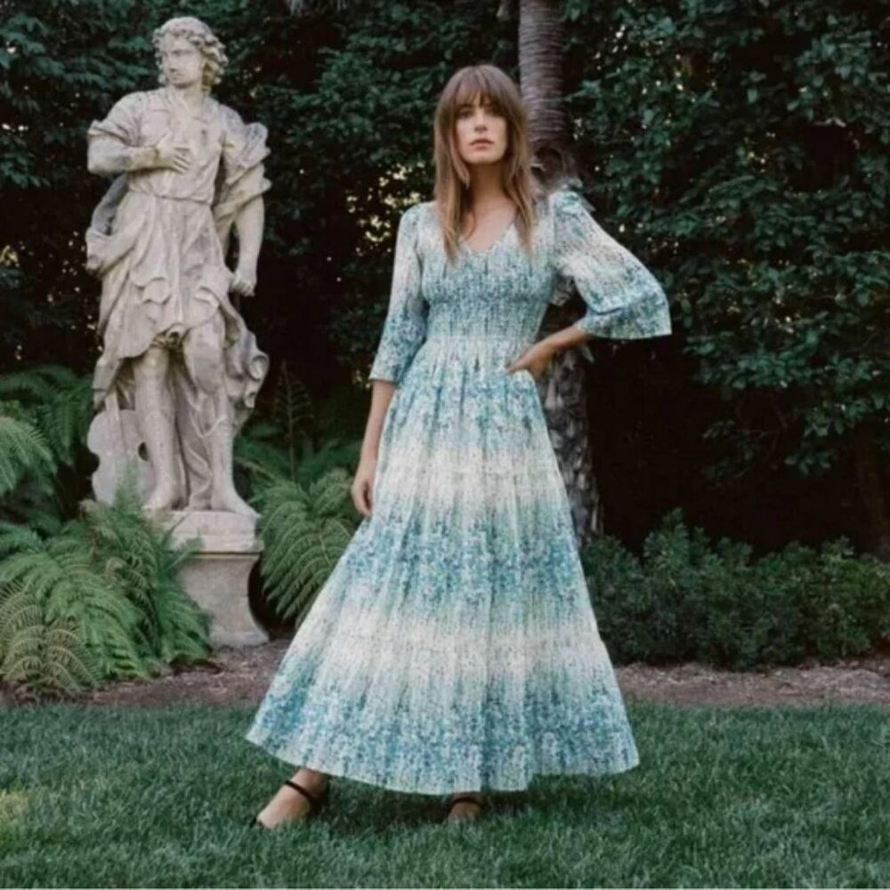 Christy Dawn Basil Dress Morning Gladiola Maxi Small